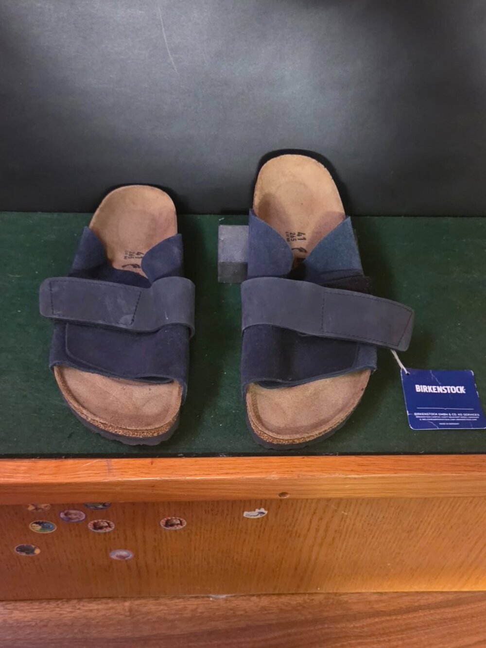 Birkenstock Kyoto Navy Suede Sandals Size 41 NWT
